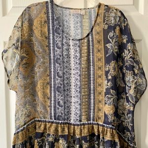 Boho style oversized smock top size L